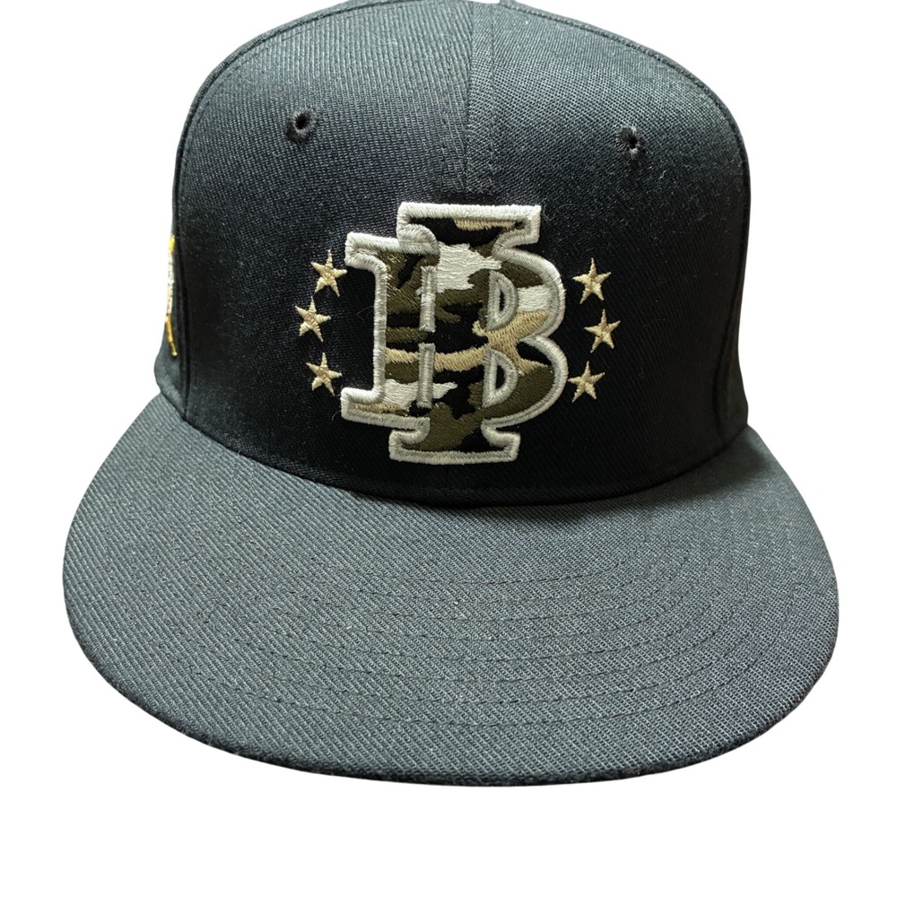 Nike True Indiana Bulls Baseball Fitted Hat Cap Camo Black White Mens S/M IB - Picture 2 of 10